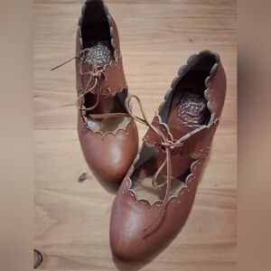 Elegant Elf Brown Lace-Up Women's Shoes